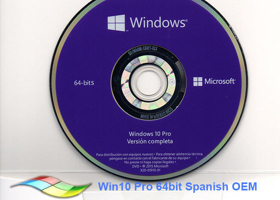 ประเทศจีน ของแท้เวอร์ชันภาษาอังกฤษ Windows 10 Pro OEM สติกเกอร์ Windows 10 64 Bit Dvd ผู้ผลิต