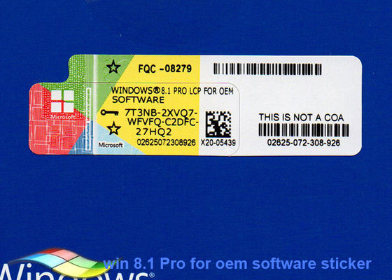 ประเทศจีน Microsoft Windows เวอร์ชันเต็ม 8.1 FQC-08279, Windows Coa Sticker ผู้ผลิต