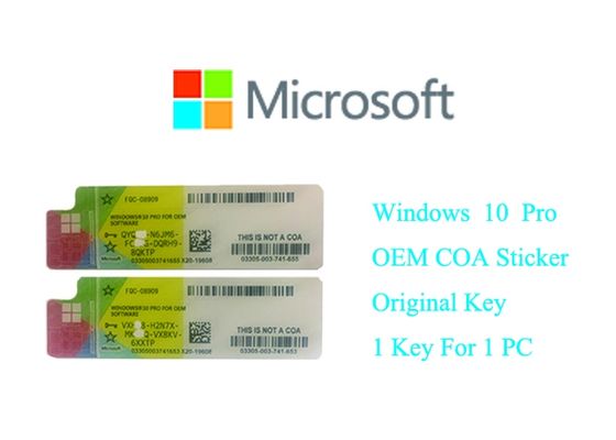 ประเทศจีน รหัสผลิตภัณฑ์ดั้งเดิมของ Microsoft windows 10 ของแท้ 100% ออนไลน์เปิดใช้งานสติ๊กเกอร์หลายภาษา Windows 10 Pro ผู้ผลิต