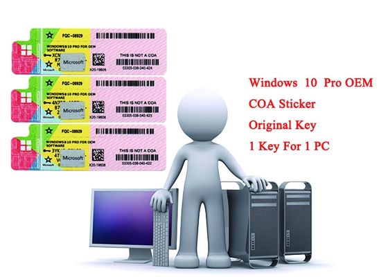 ประเทศจีน ระบบ 32 บิต 64 บิต Windows 10 Pro COA Sticker 100% คีย์ต้นฉบับจาก Microsoft ผู้ผลิต