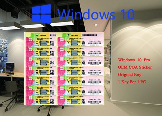 ประเทศจีน ของแท้ 100% Microsoft windows 10 pro สติ๊กเกอร์ COA 32 64 บิตระบบ FQC 08983, Windows 10 Pro เกาหลี OEM ผู้ผลิต