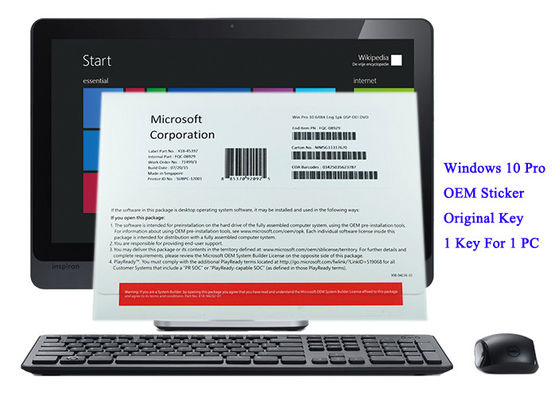 ประเทศจีน Microsoft Windows 10 Professional OEM Sticker ใบอนุญาตการรับประกันตลอดอายุการใช้งานระบบ 64 บิต ผู้ผลิต