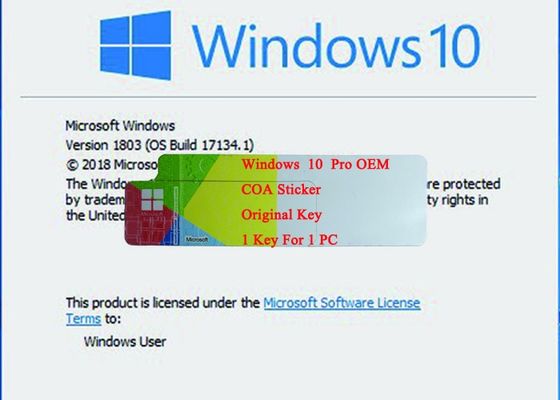 ประเทศจีน สติกเกอร์ติดตั้ง Windows 10 Pro COA / OEM / กล่องขายปลีกด้วยรหัสต้นฉบับ 1703 รุ่นระบบชีวิตกฎหมายการรับประกัน ผู้ผลิต
