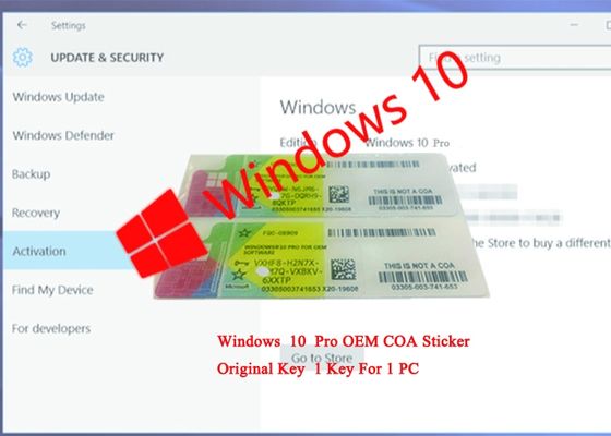ประเทศจีน ใบรับรองผลิตภัณฑ์ของ COA License License / Windows 10 Professional Product Key ผู้ผลิต