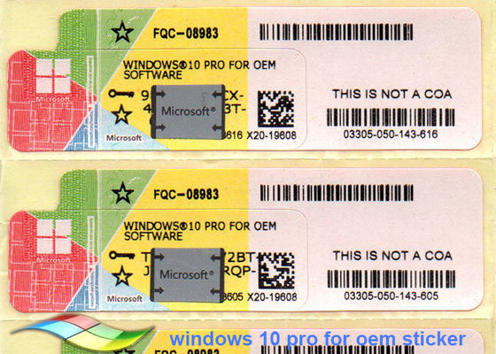 ประเทศจีน 100% ต้นฉบับของ Windows 10 Pro COA Sticker แบบออนไลน์เปิดใช้งาน FQC-08983 ผู้ผลิต