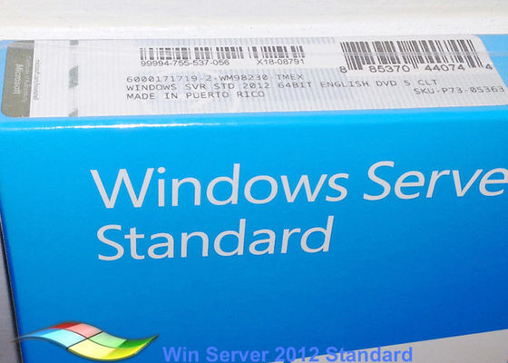 ประเทศจีน เวอร์ชันเต็ม Windows Server 2012 FPP Standard มาตรฐาน FQC 64bit ระบบ DVD ผู้ผลิต