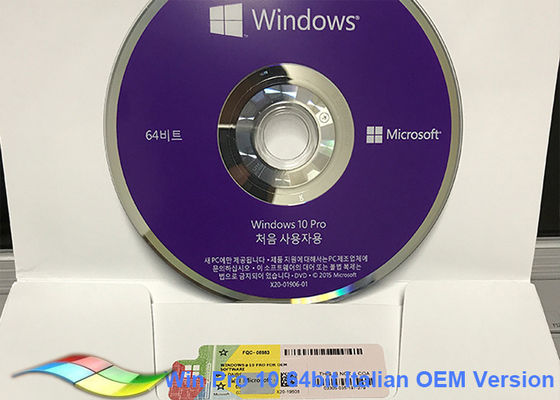 ประเทศจีน เกาหลี Windows 10 Pro OEM สติกเกอร์ / ซอฟต์แวร์ Microsoft Windows MS Partner ผู้ผลิต