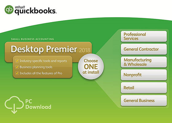 ประเทศจีน 100% ของแท้ QuickBooks Desktop 2017 Premier 2018 กับผู้ใช้ Industry Edition 5 ผู้ผลิต