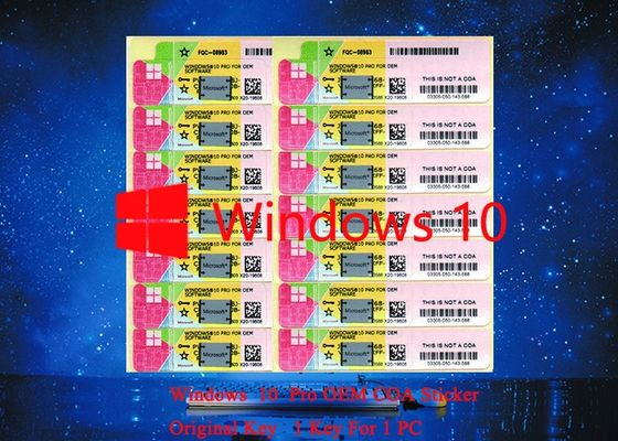 ประเทศจีน Genuine Microsoft Windows 10 Pro COA Working Serial Sticker สำหรับพีซีฉบับเต็มภาษาหลายภาษา ผู้ผลิต