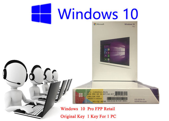 ประเทศจีน 32bit / 64bit Windows 10 FPP Retail Box เครื่องคอมพิวเตอร์ออนไลน์ของเกาหลี 3.0 USB Activation ผู้ผลิต
